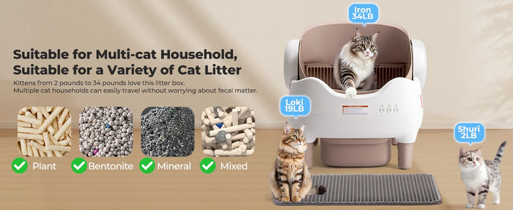 EverestPaw® Self Cleaning Litter Box
